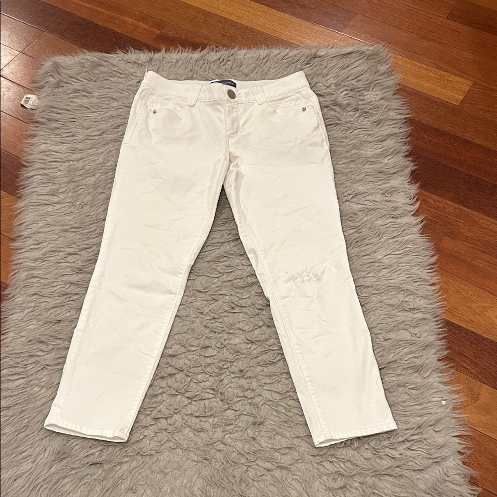 Democracy absolution white straight‎ leg cotton stretch jeans